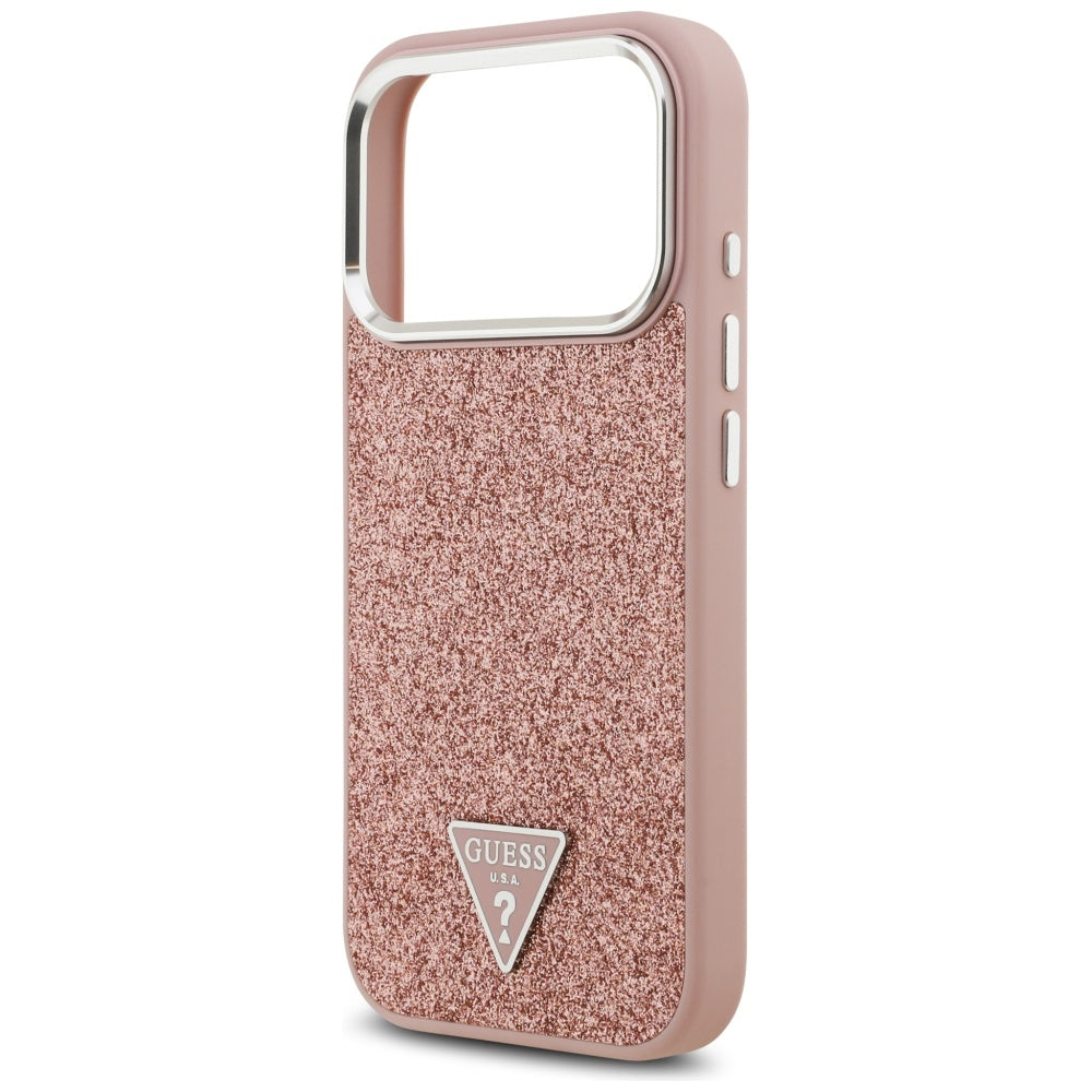 Guess Glitter Triangle Logo MagSafe Case til iPhone 17 Pro - Pink