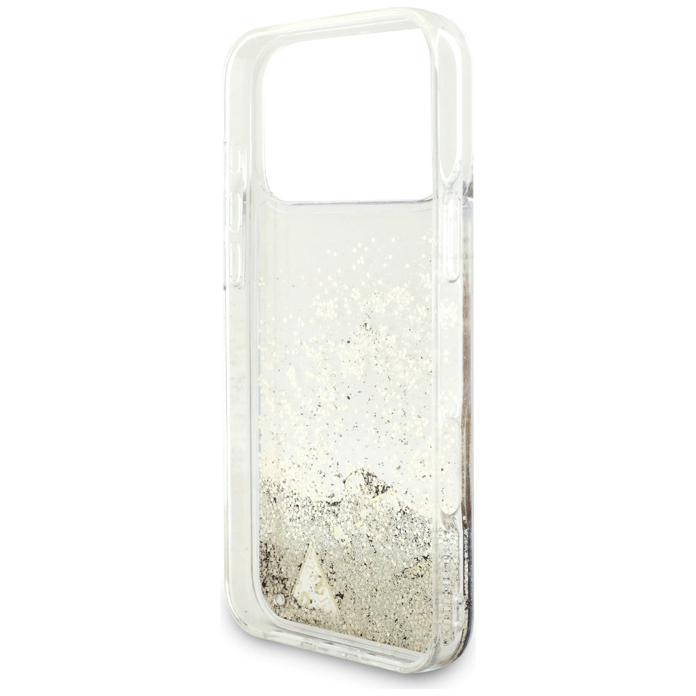 Guess Liq. Glitter 4 Charms Case til iPhone 17 Pro Max - Guld
