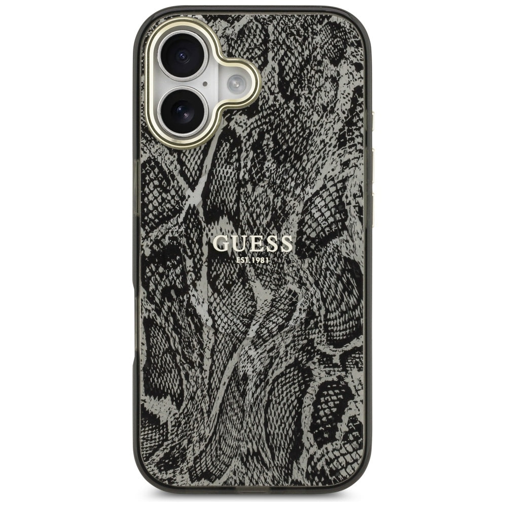 Guess Python Pattern MagSafe Case til iPhone 17 - sort