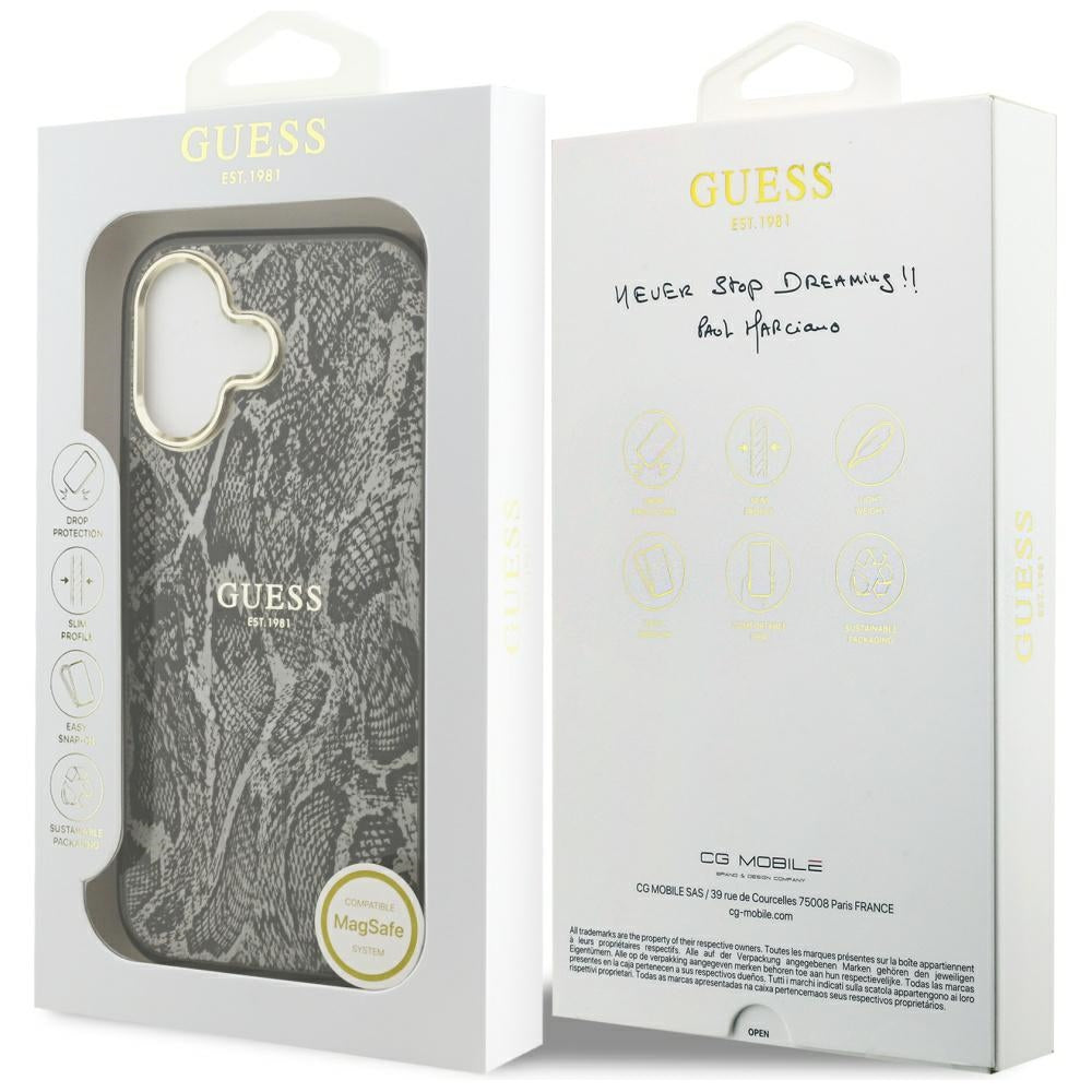 Guess Python Pattern MagSafe Case til iPhone 17 - sort