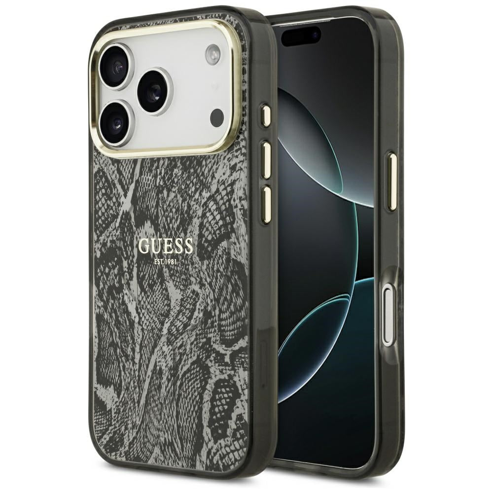 Guess Python Pattern MagSafe Case til iPhone 17 Pro - sort