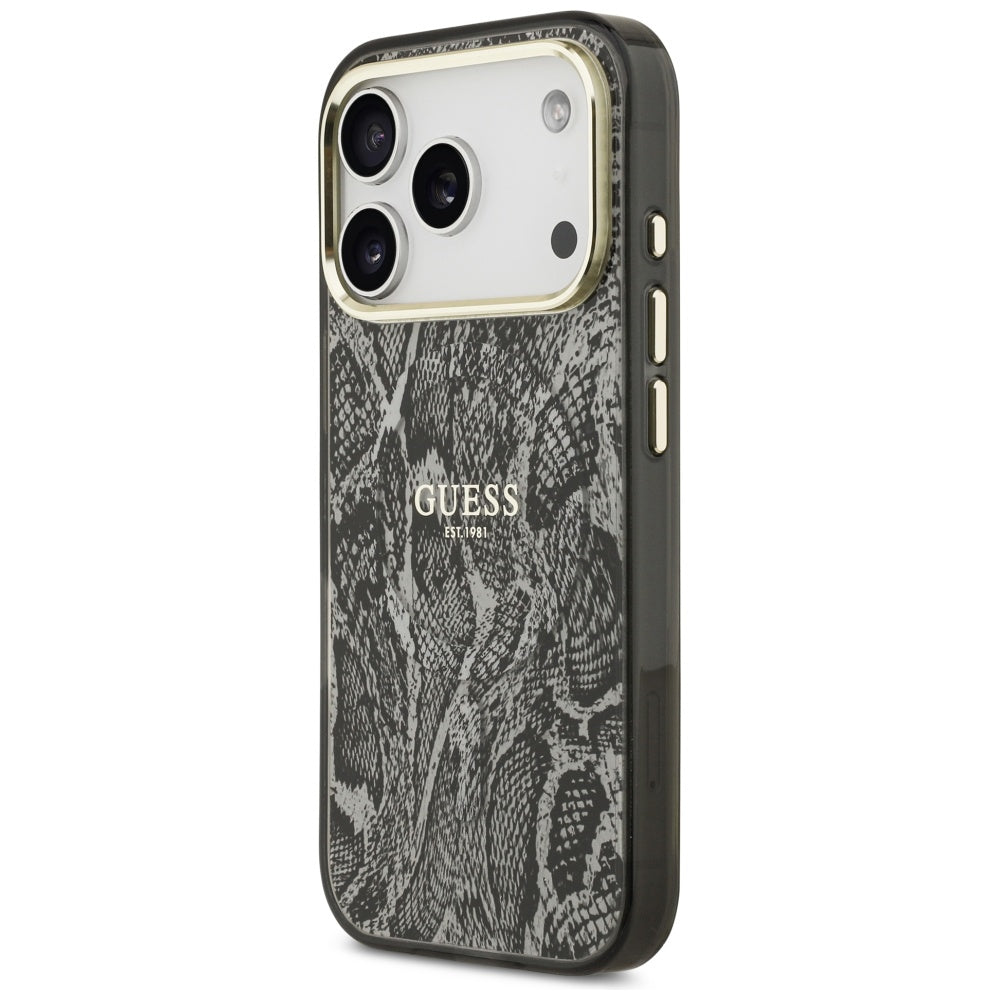 Guess Python Pattern MagSafe Case til iPhone 17 Pro - sort