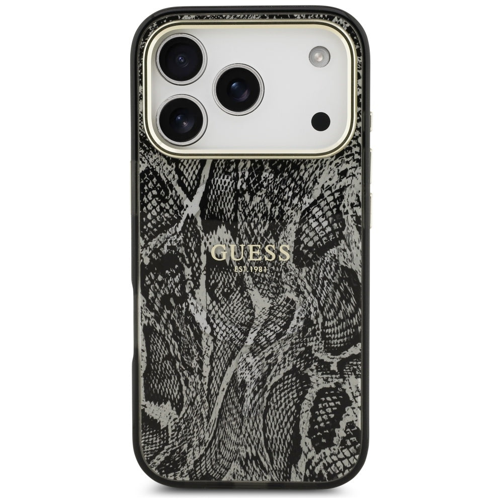 Guess Python Pattern MagSafe Case til iPhone 17 Pro - sort