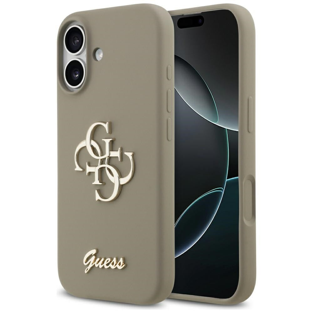 Guess Silicone Big 4G Script Case til iPhone 17 - Brunt