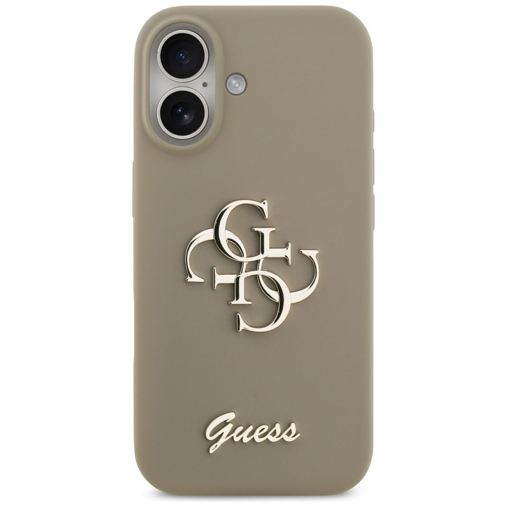 Guess Silicone Big 4G Script Case til iPhone 17 - Brunt