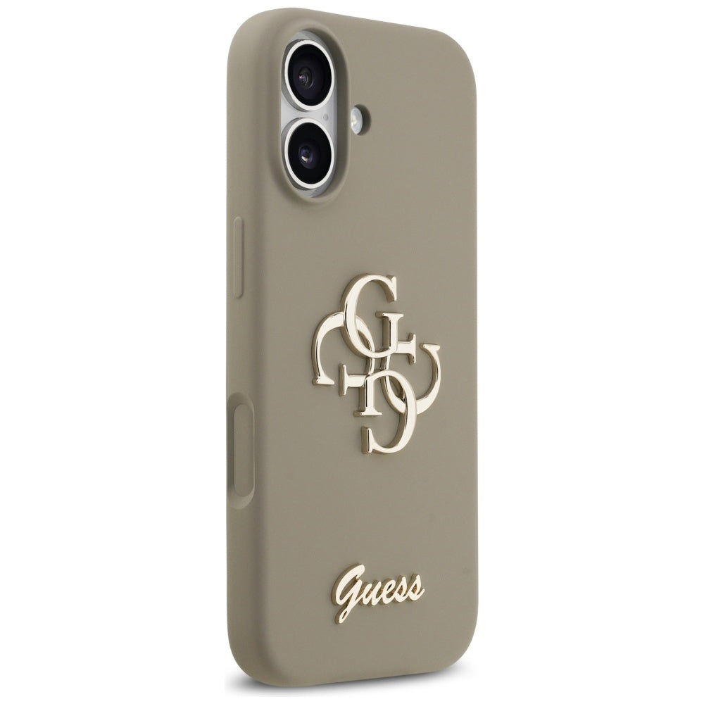 Guess Silicone Big 4G Script Case til iPhone 17 - Brunt