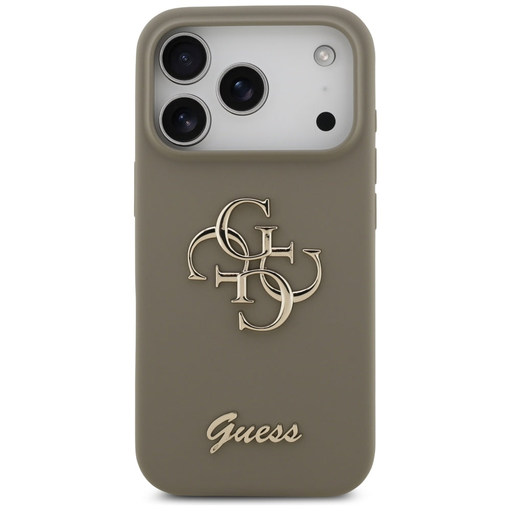 Guess Silicone Big 4G Script Case til iPhone 17 Pro - Brunt