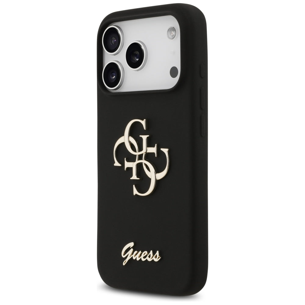 Guess Silicone Big 4G Script Case til iPhone 17 Pro - sort
