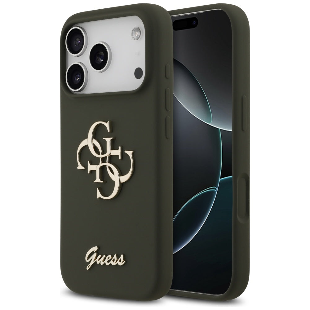 Guess Silicone Big 4G Script Case til iPhone 17 Pro - Grøn