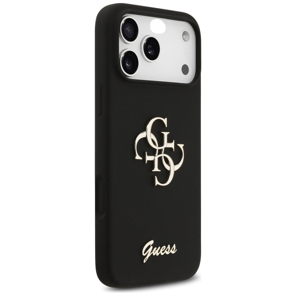 Guess Silicone Big 4G Script Case til iPhone 17 Pro Max - sort