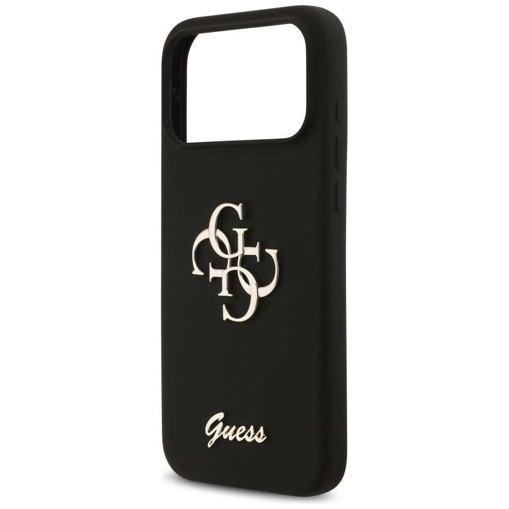 Guess Silicone Big 4G Script Case til iPhone 17 Pro Max - sort
