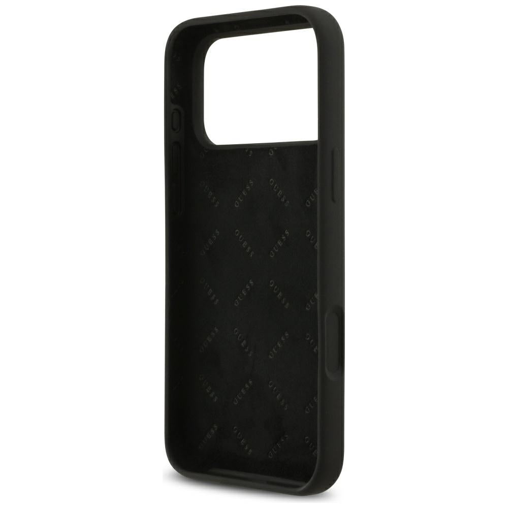 Guess Silicone Big 4G Script Case til iPhone 17 Pro Max - sort