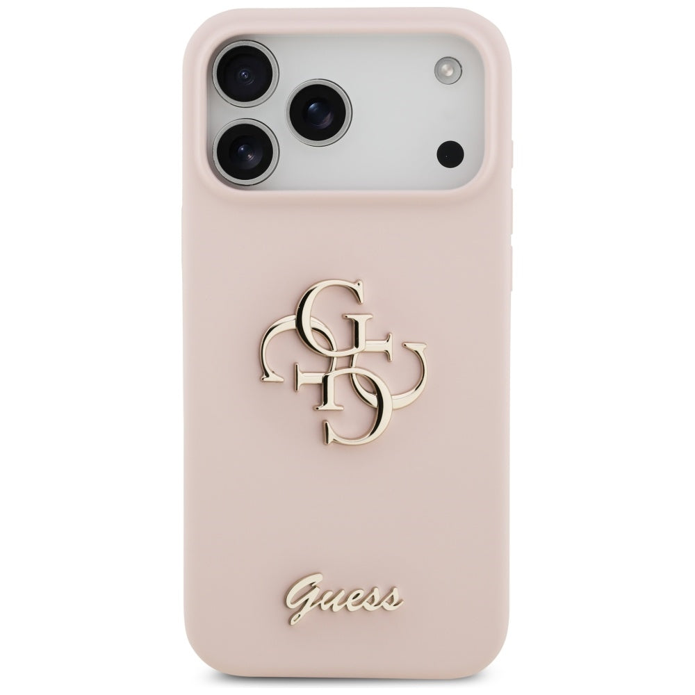 Guess Silicone Big 4G Script Case til iPhone 17 Pro Max - Pink
