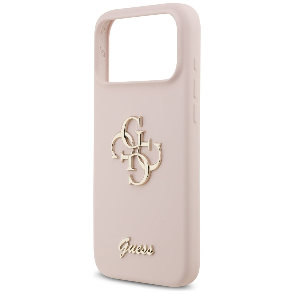 Guess Silicone Big 4G Script Case til iPhone 17 Pro Max - Pink