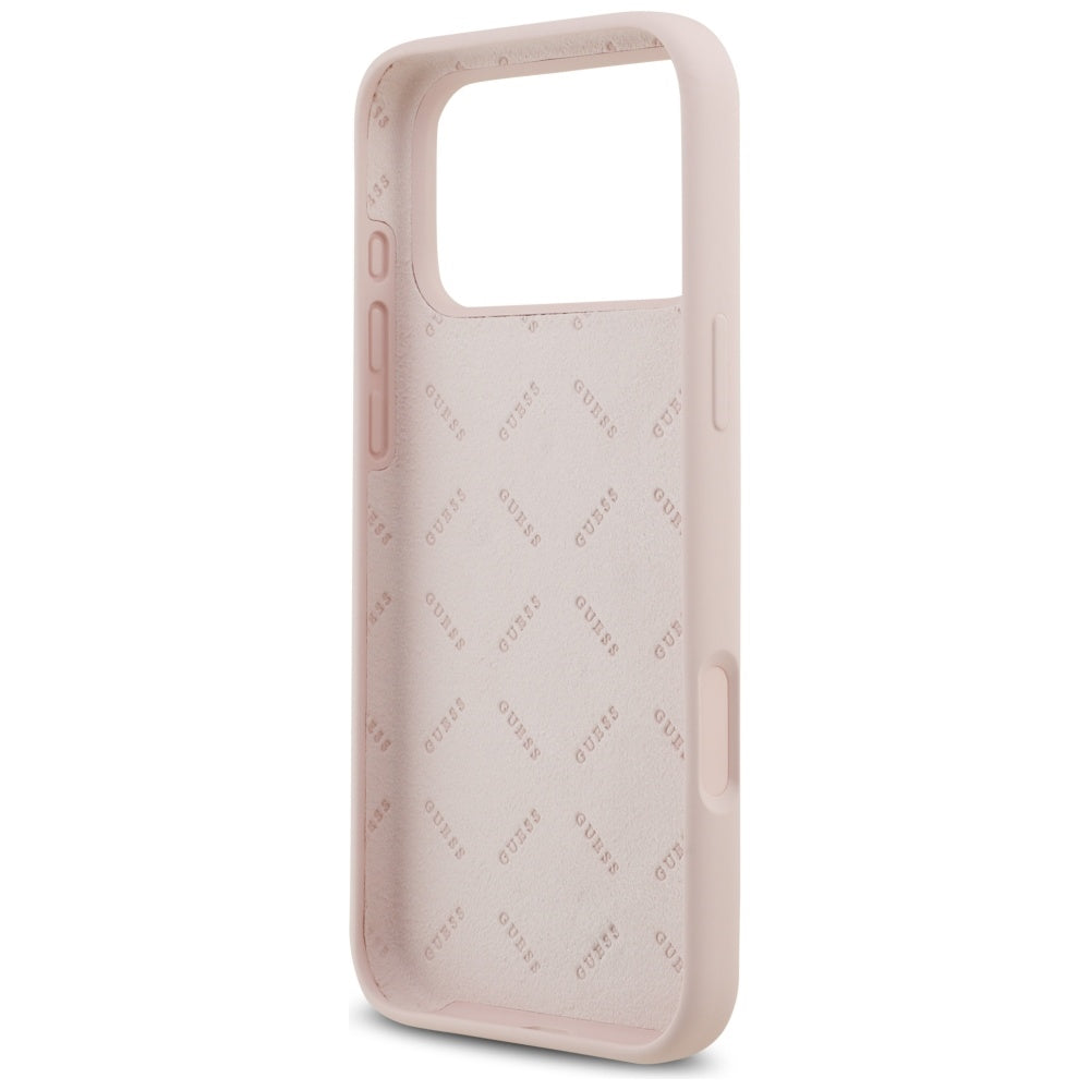 Guess Silicone Big 4G Script Case til iPhone 17 Pro Max - Pink