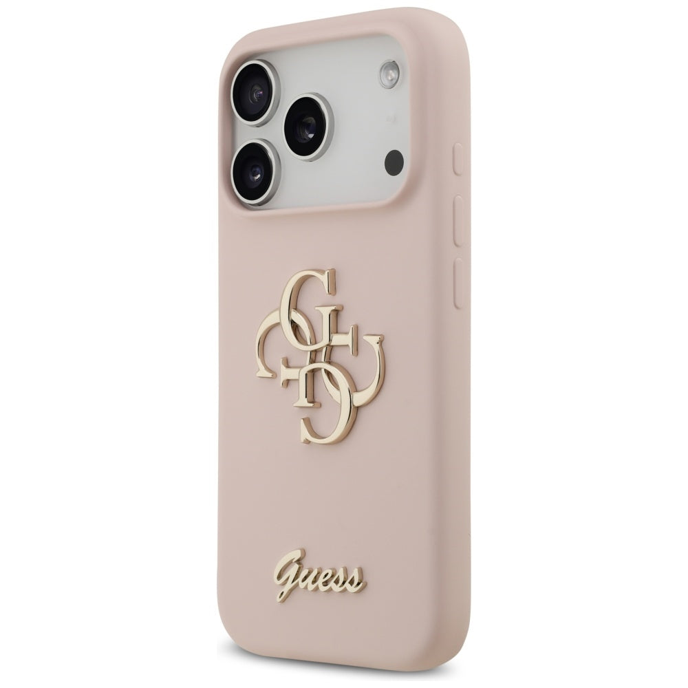 Guess Silicone Big 4G Script Case til iPhone 17 Pro - Pink