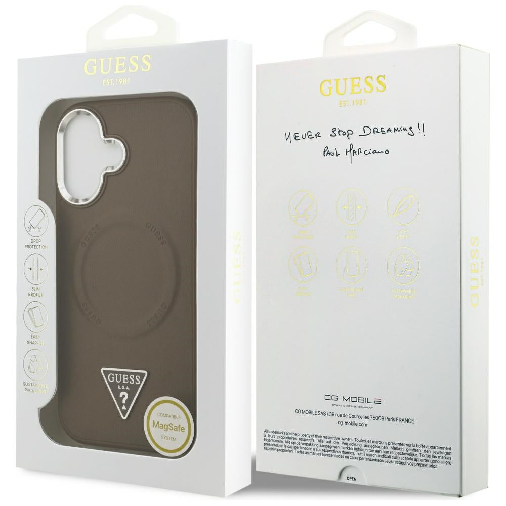Guess Triangle Logo MagSafe-hylster til iPhone 17 - brun