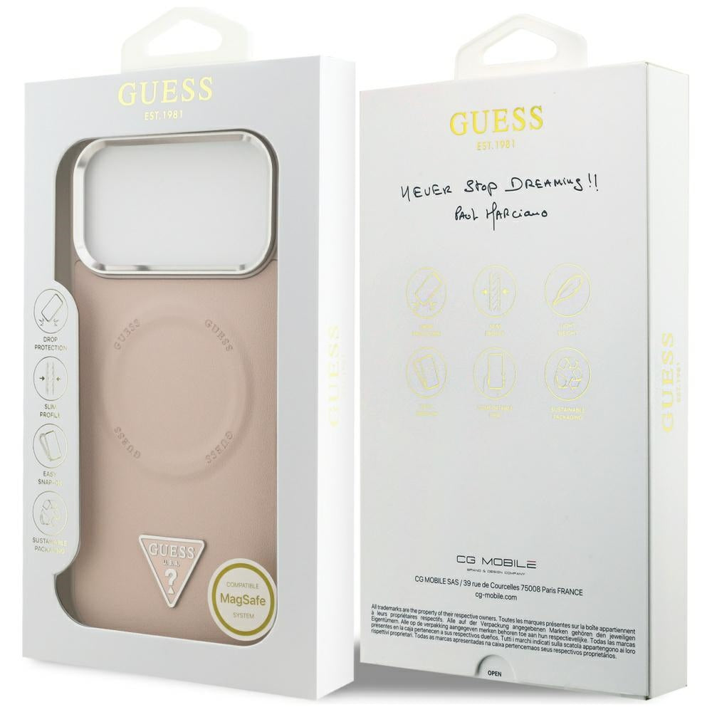 Guess Triangle Logo MagSafe-hylster til iPhone 17 Pro - pink