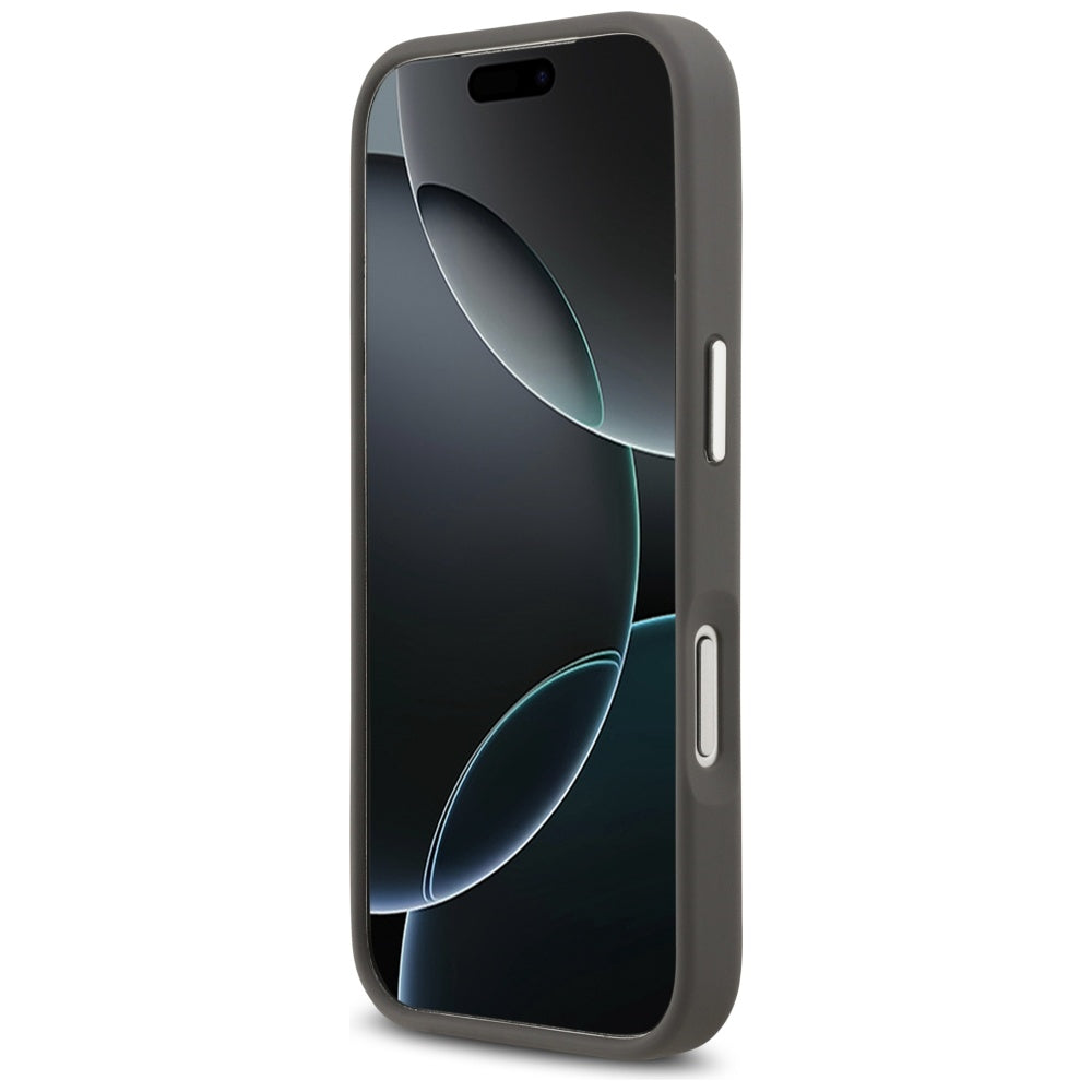 Karl Lagerfeld FW Grained Karl & Choupette Heads Pins & Logo iPhone 17 Pro Case - Grå