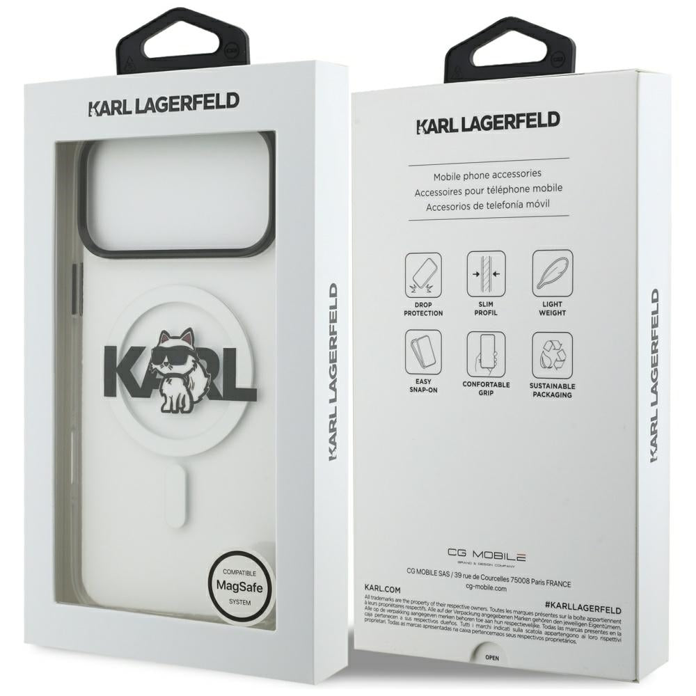 Karl Lagerfeld IML Choupette Sketch Logo MagSafe Case til iPhone 17 Pro - Klar