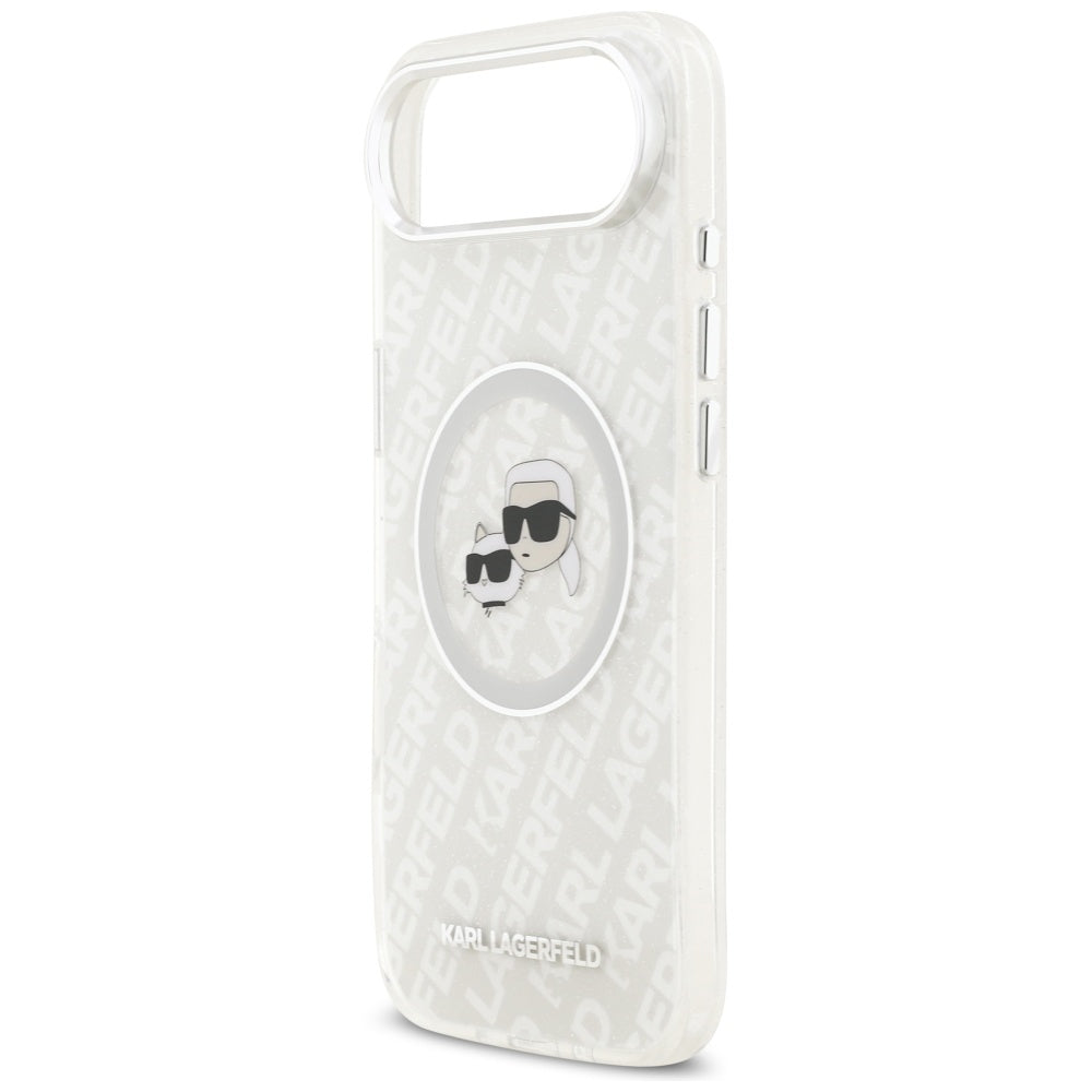 Karl Lagerfeld IML Glitter Karl&Choupette Heads Logo MagSafe Case til iPhone Air - Grå