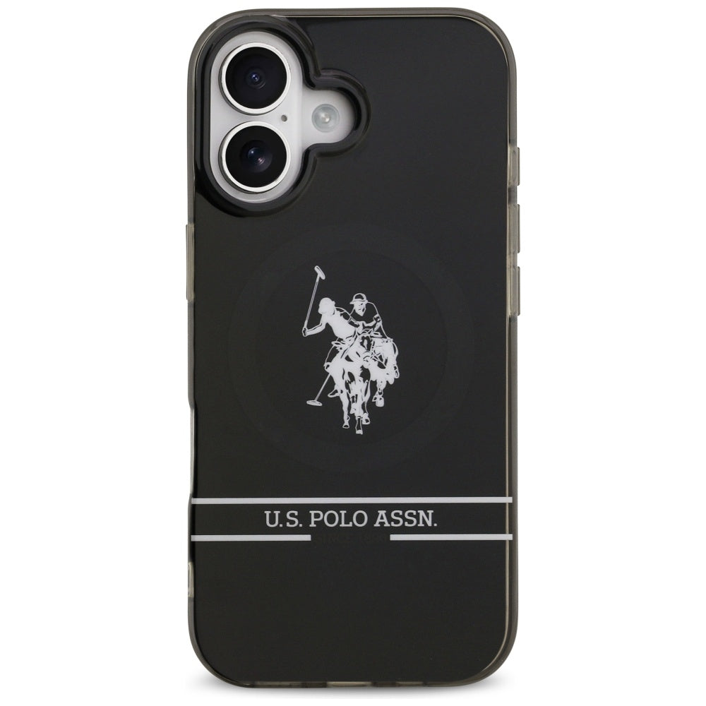 US Polo DH og Bottom Stripe Logo MagSafe iPhone 17 Case - sort