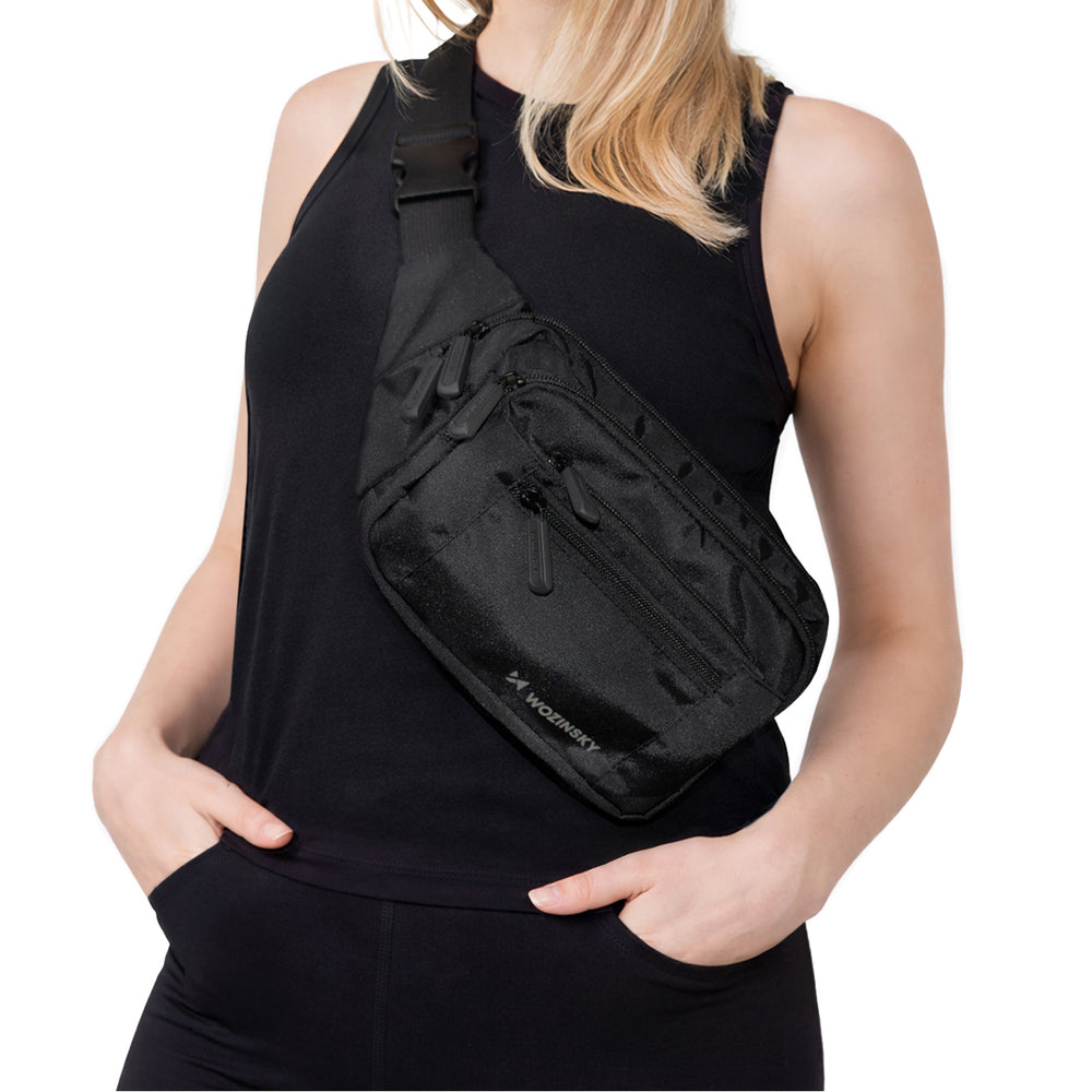Wozinsky WSB-W1 unisex skuldertaske med justerbar rem, vandtæt - sort