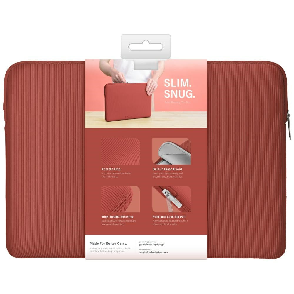 Uniq Cyprus Ridge Edition Laptop Sleeve til en 14" vandtæt neopren laptop - rød