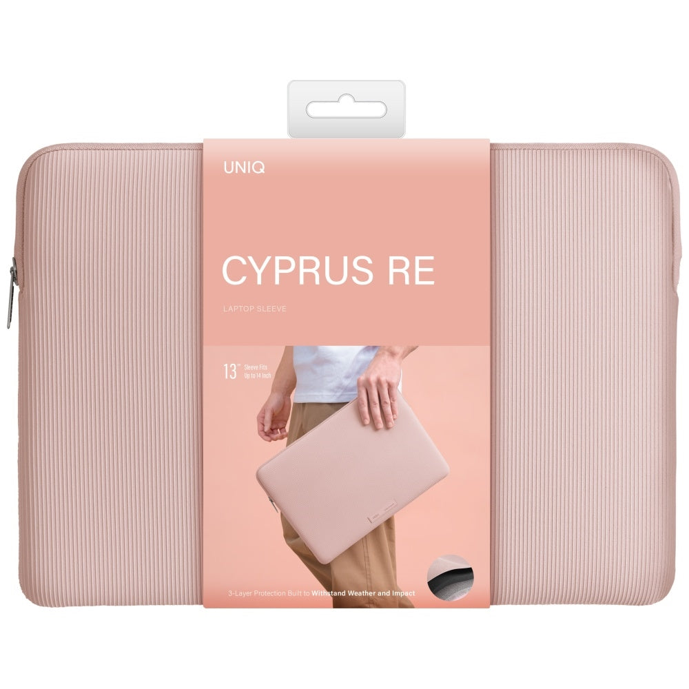 Uniq Cyprus Ridge Edition Laptop Sleeve til 14" bærbare computere, vandtæt neopren, pink