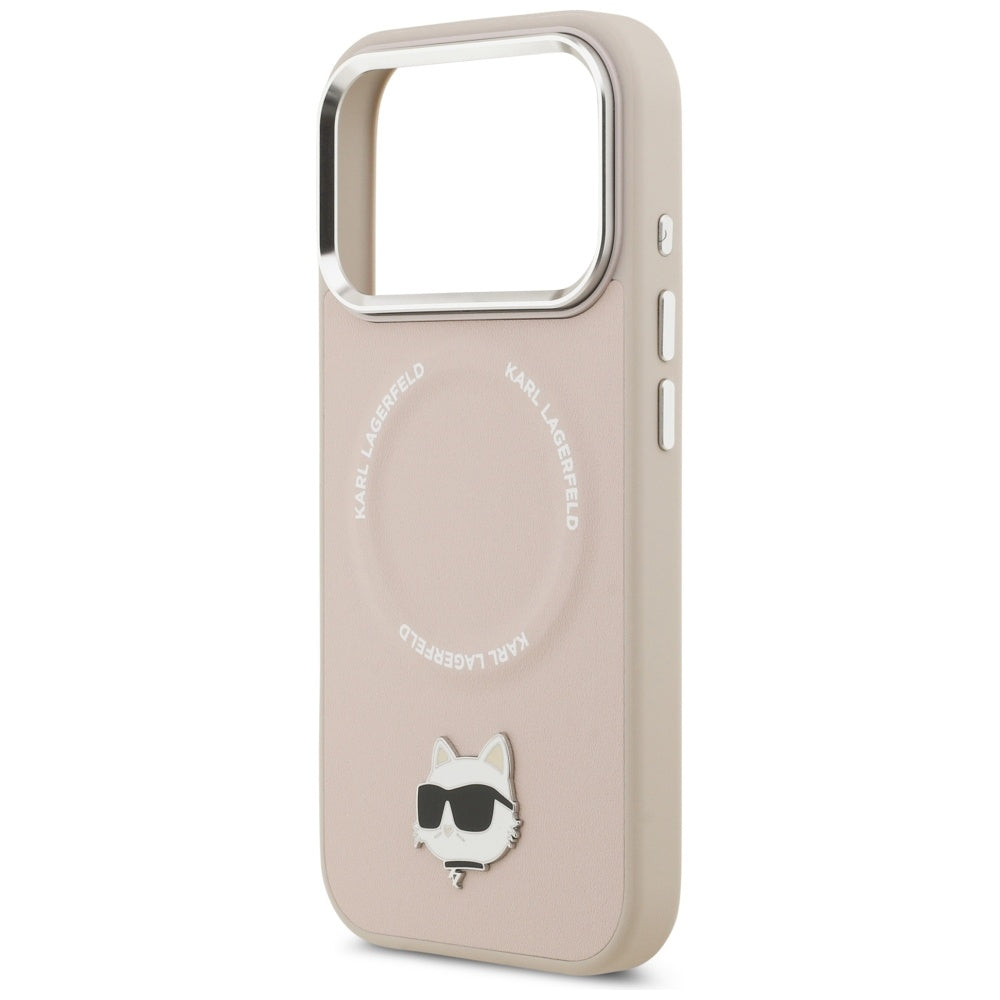 Karl Lagerfeld Choupette Pin MagSafe Case til iPhone 17 Pro Max - Pink