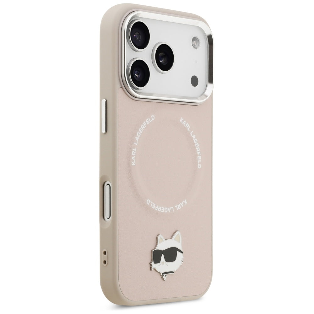 Karl Lagerfeld Choupette Pin MagSafe Case til iPhone 17 Pro - Pink