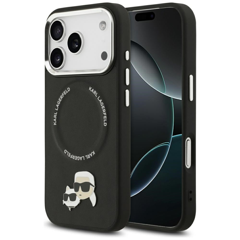 Karl Lagerfeld Karl & Choupette Pins MagSafe Case til iPhone 17 Pro Max - sort