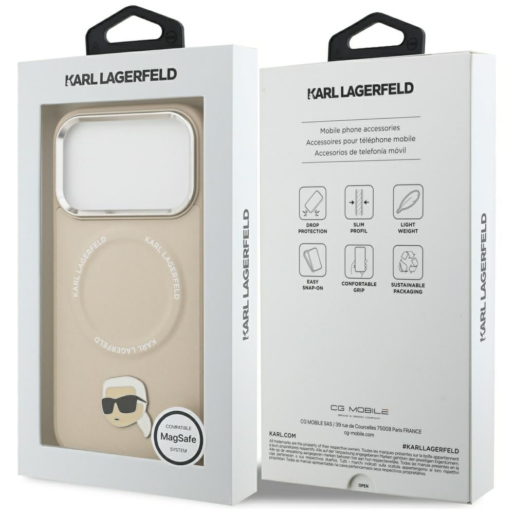 Karl Lagerfeld Karl Pin MagSafe Case til iPhone 17 Pro Max - Beige