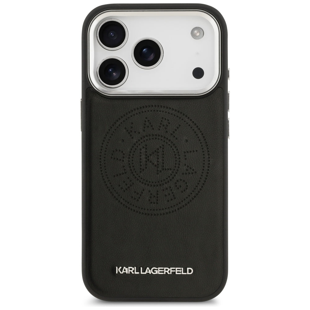 Karl Lagerfeld Point & Metal Logo MagSafe Case til iPhone 17 Pro - sort