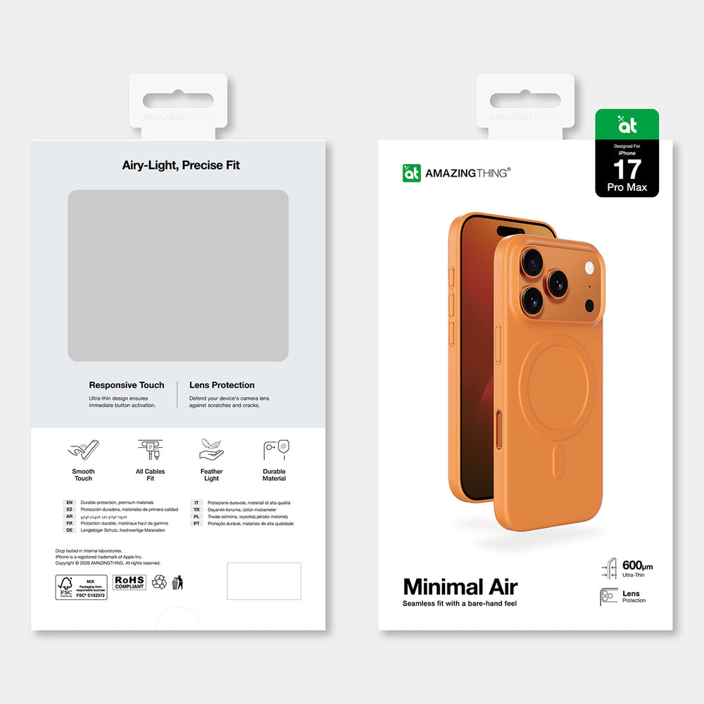 AmazingThing Minimal Air Case til iPhone 17 Pro Max kompatibel med MagSafe - orange