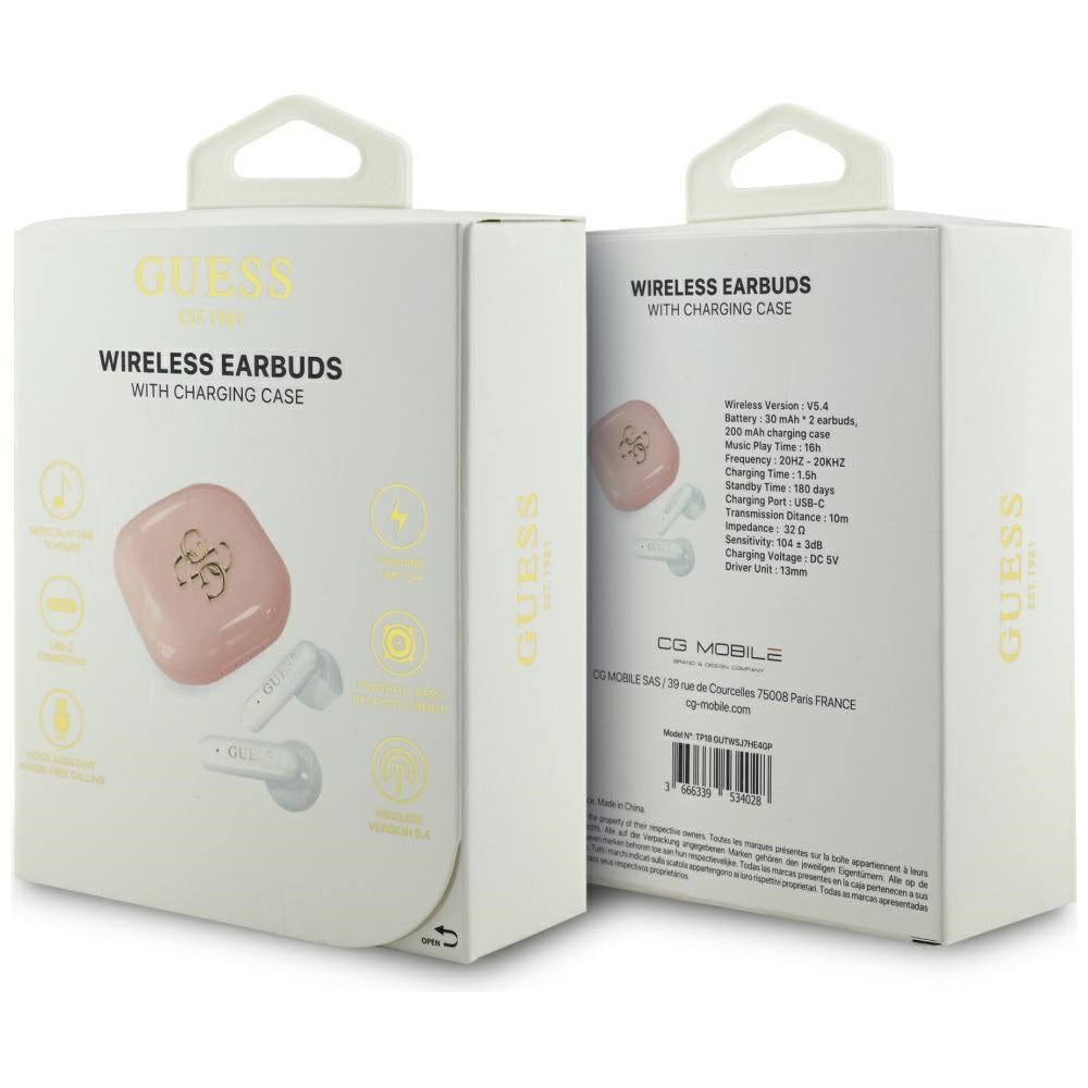 Guess 4G Metal Logo TWS trådløse hovedtelefoner - Pink