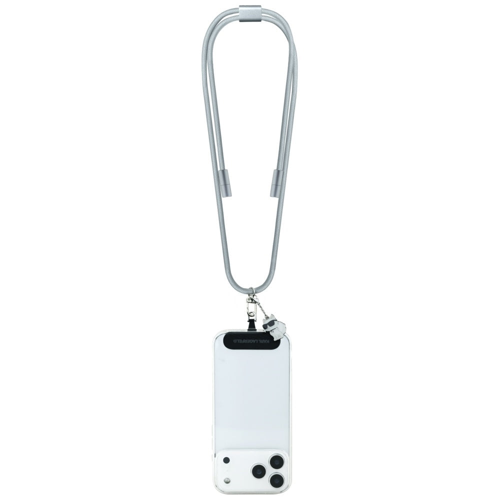 Karl Lagerfeld CBDY Choupette Charm USB-C Kabel / USB-C Lanyard - Grå