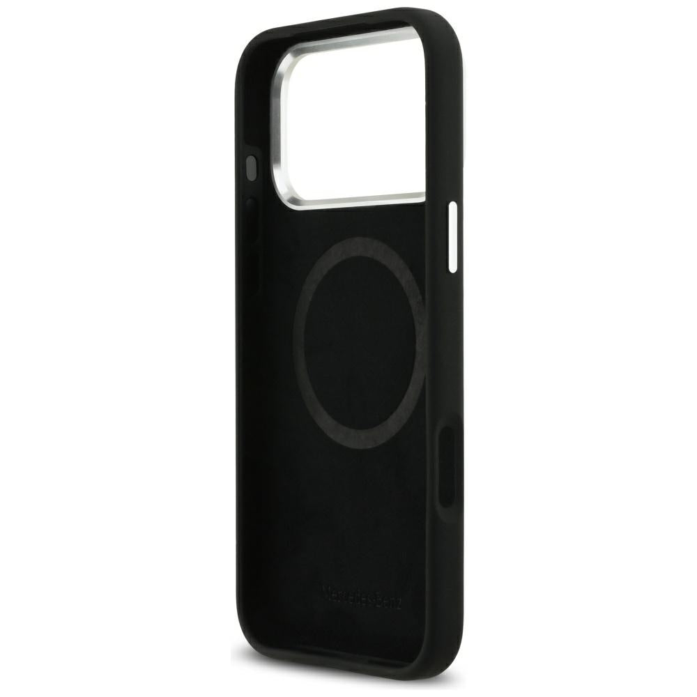 Mercedes Silicone Vintage Logo MagSafe Case for iPhone 17 Pro Max - Black
