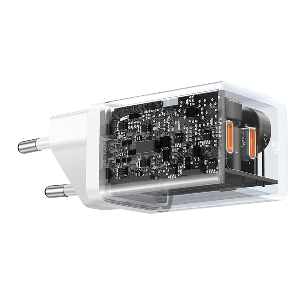 Baseus GaN5 Pro 40W 2xUSB-C vægoplader - hvid