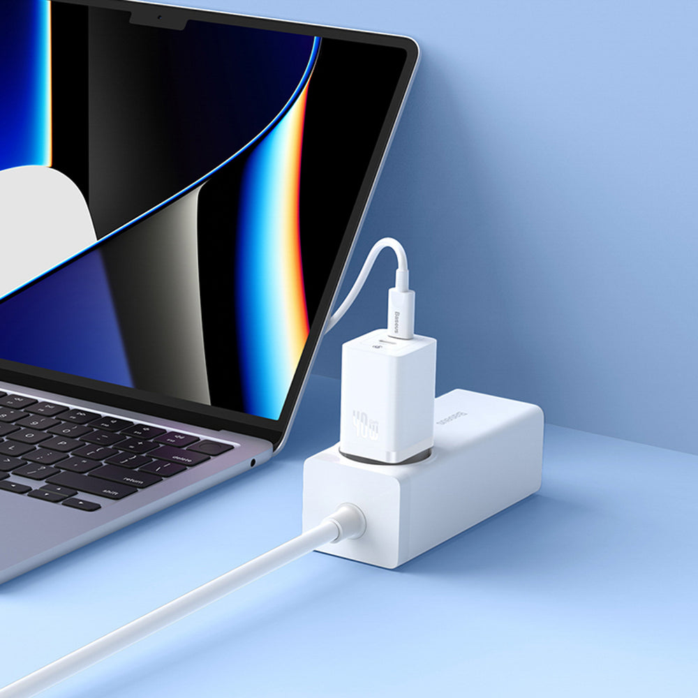 Baseus GaN5 Pro 40W 2xUSB-C Wall Charger - White