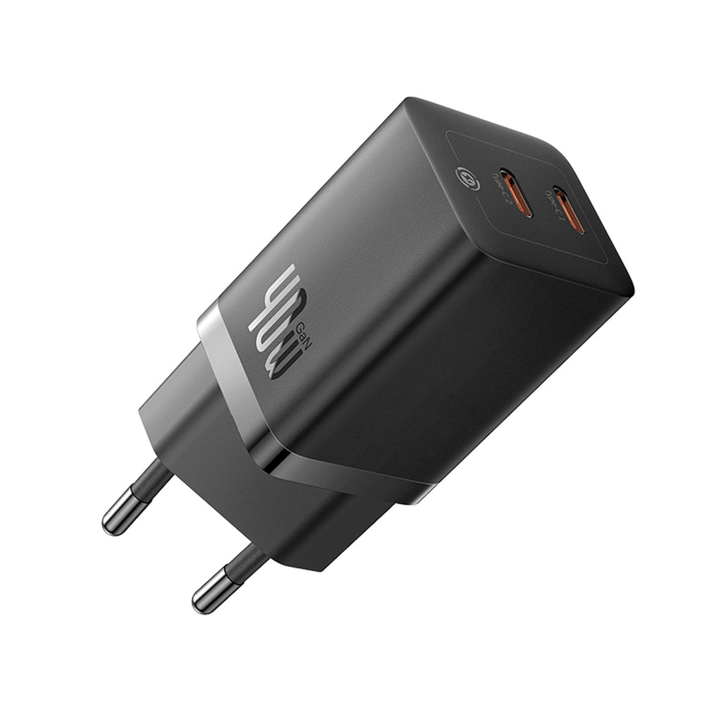 Baseus GaN5 Pro 40W 2xUSB-C Wall Charger - sort
