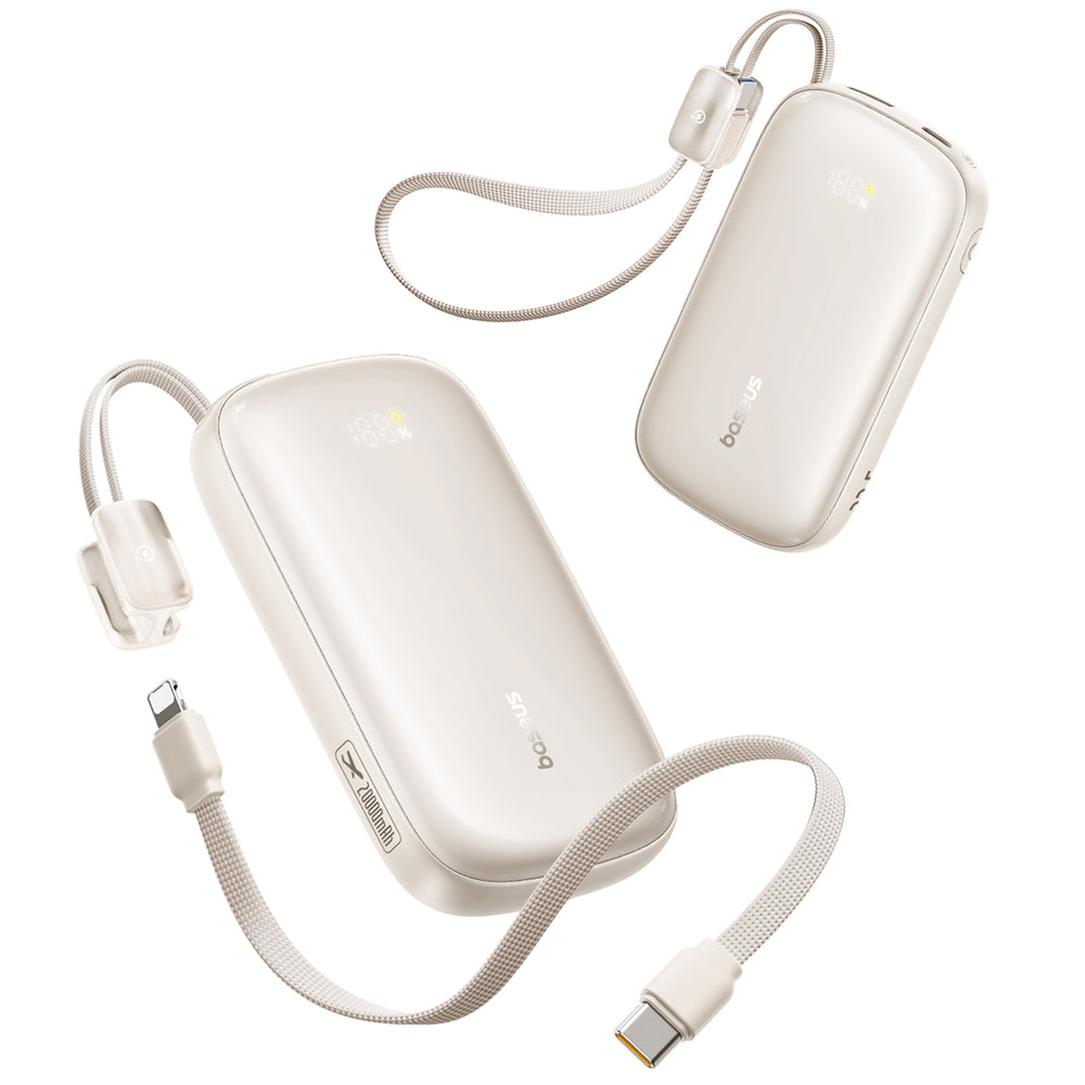 Baseus EnerFill FC21 Qpow 3 Ultra 20000mAh 22.5W Powerbank with Display and Cable Included - Beige