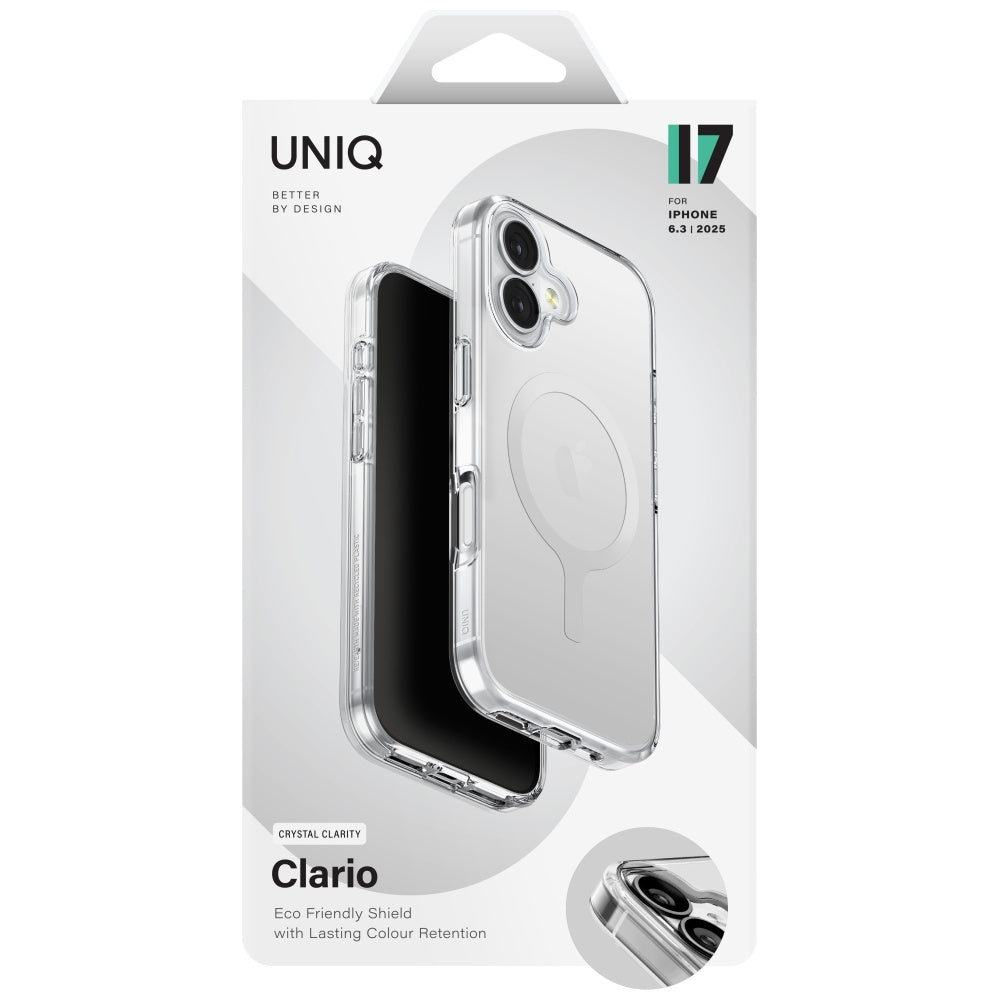 Uniq Clario Magclick opladningsfodral til iPhone 17 - gennemsigtig