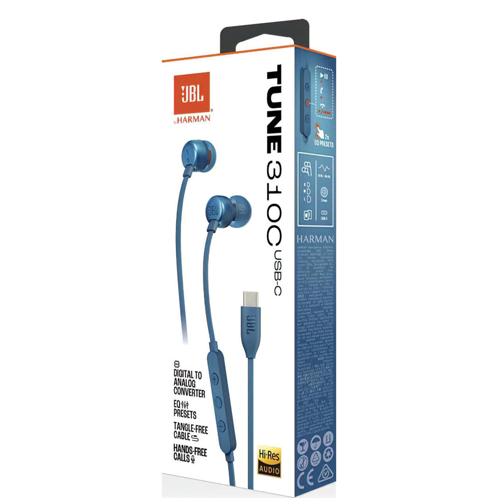 JBL Tune 310C In-Ear USB-C hovedtelefoner Blå