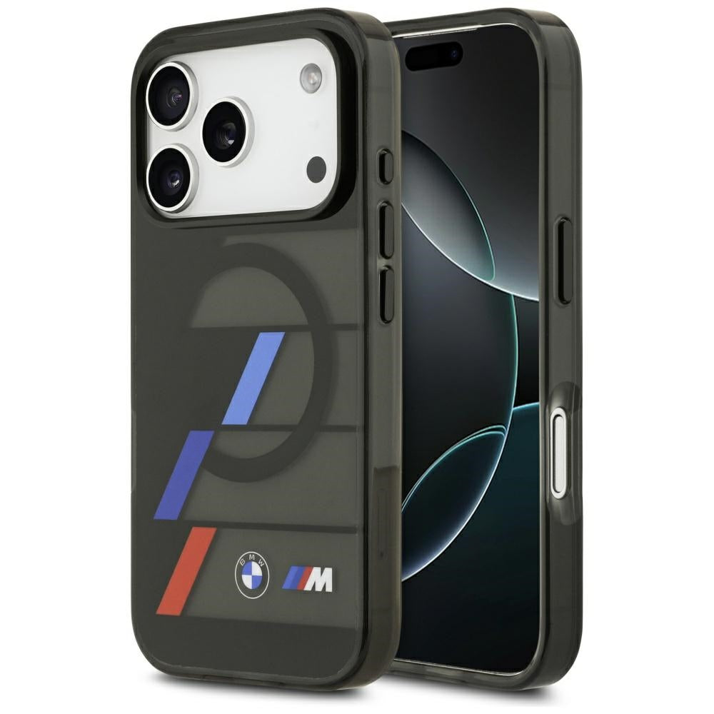 BMW M IML Metal Buttons Tricolor Lines MagSafe Case til iPhone 17 Pro - sort
