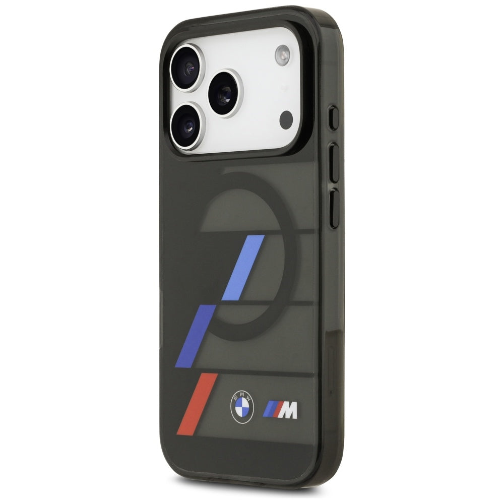 BMW M IML Metal Buttons Tricolor Lines MagSafe Case til iPhone 17 Pro - sort