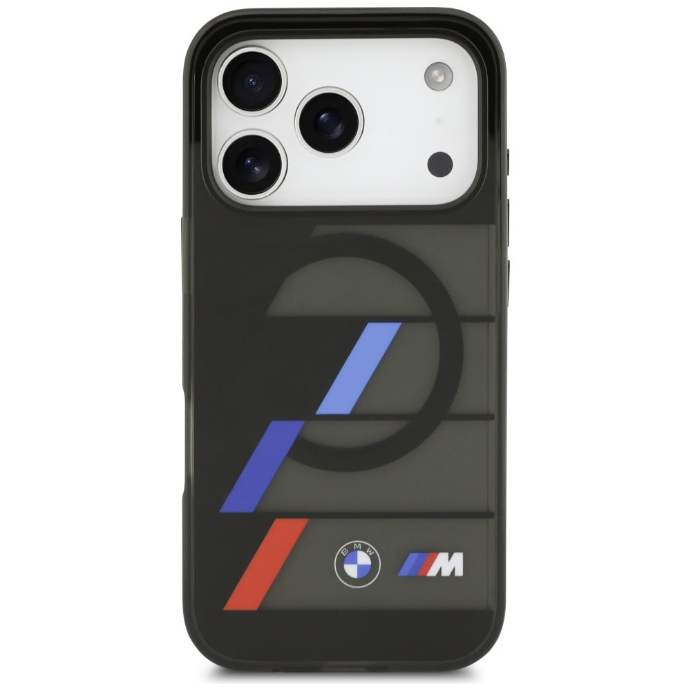BMW M IML Metal Buttons Tricolor Lines MagSafe Case til iPhone 17 Pro - sort