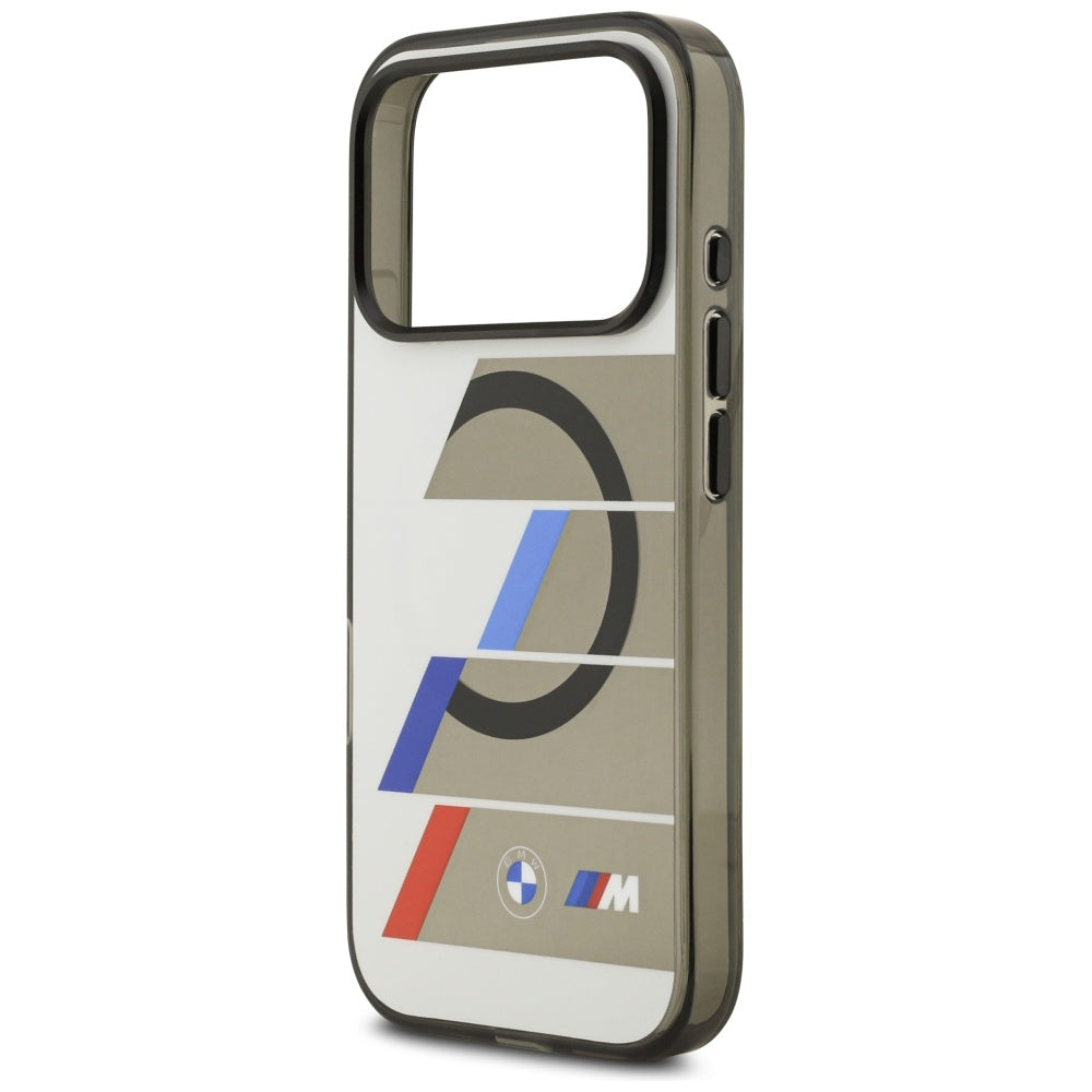 BMW M IML Metal Buttons Tricolor Lines MagSafe Case til iPhone 17 Pro Max - Grå