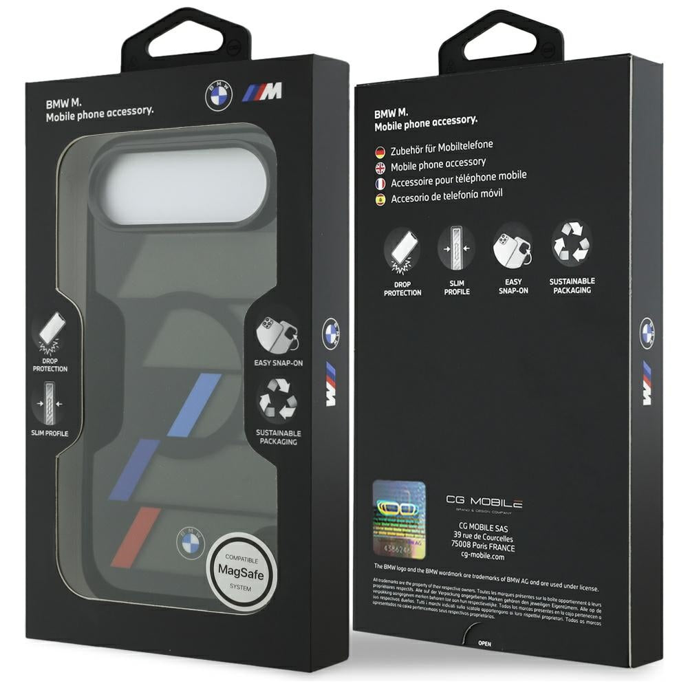 BMW M IML Metal Buttons Tricolor Lines MagSafe Case til iPhone Air - sort