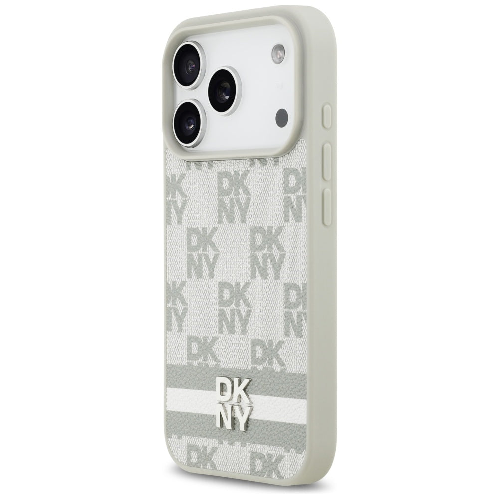 DKNY-kager med trykte striber iPhone 17 Pro-kasse - beige